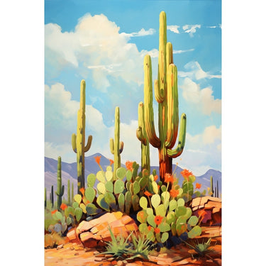 Cactus canvas on Wood